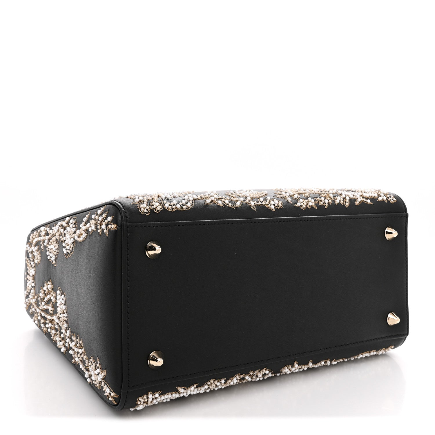 Christian Dior Calfskin Beaded Embroidered Ramage Butterfly Medium Lady Dior Black White Black White 4 of 10