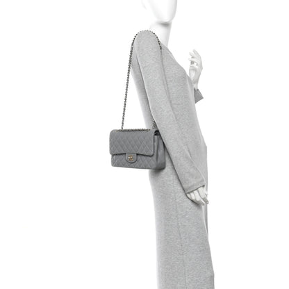 Chanel Caviar Quilted Medium Double Flap Grey 2 of 11