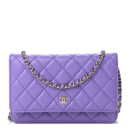 Chanel Caviar Quilted Wallet On Chain WOC Purple 1 of 9