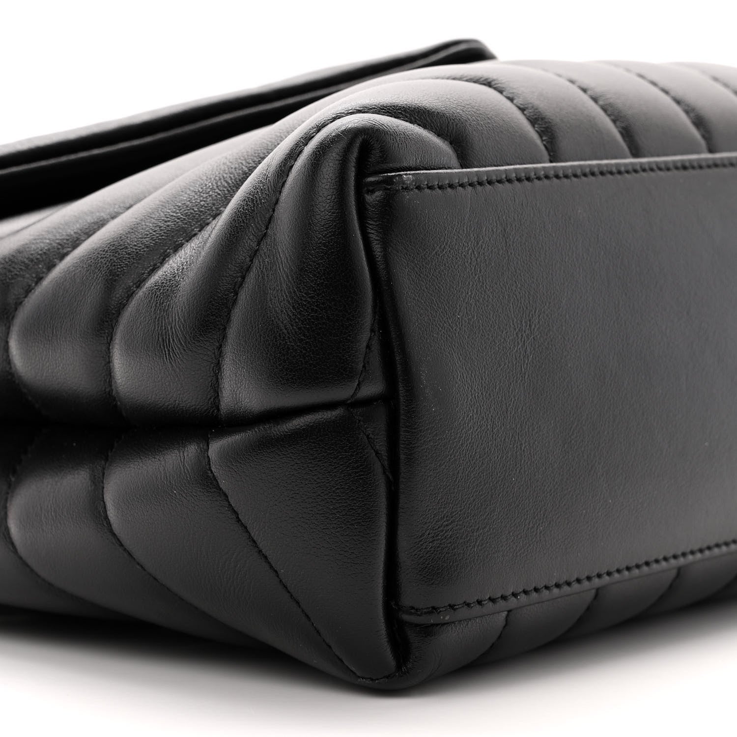 Saint Laurent Calfskin Y Quilted Monogram Small Loulou Chain Satchel Black 9 of 12
