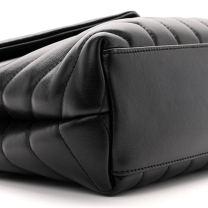 Saint Laurent Calfskin Y Quilted Monogram Small Loulou Chain Satchel Black 9 of 12