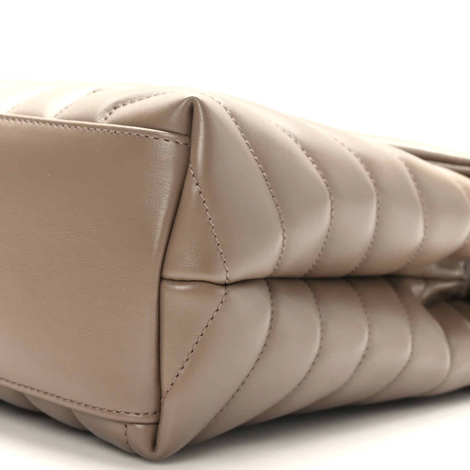 Saint Laurent Calfskin Y Quilted Monogram Medium Loulou Chain Satchel Taupe 9 of 9