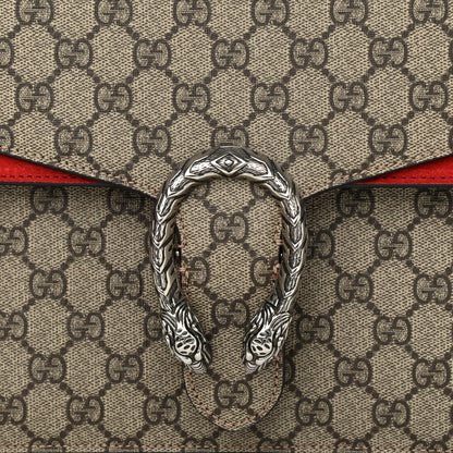 Gucci GG Supreme Monogram Suede Cudu Medium Dionysus Shoulder Bag Beige Ebony Vulcanic Red 8 of 16