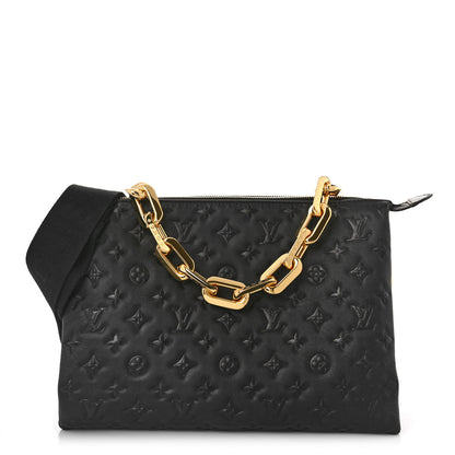 Louis Vuitton Lambskin Embossed Monogram Coussin MM Black 1 of 8
