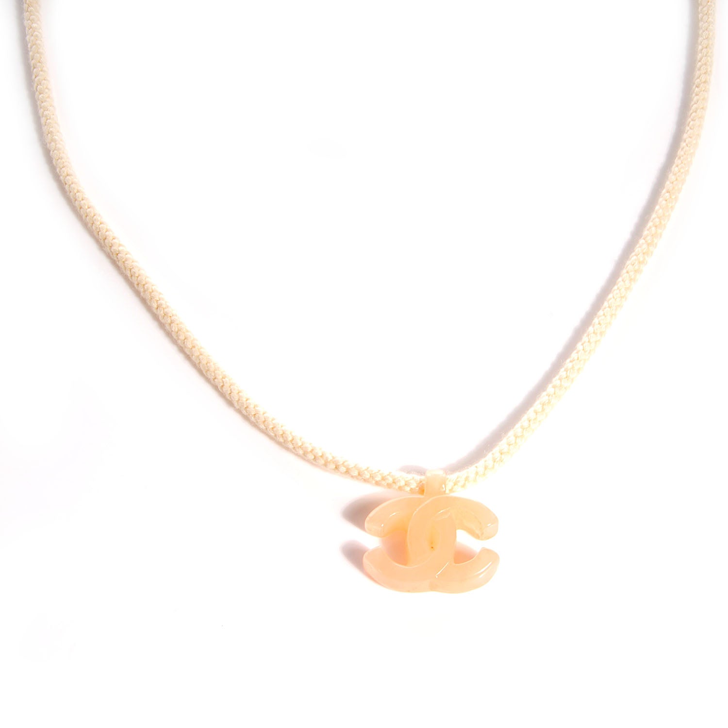 Chanel Resin CC Rope Necklace Peach 1 of 5