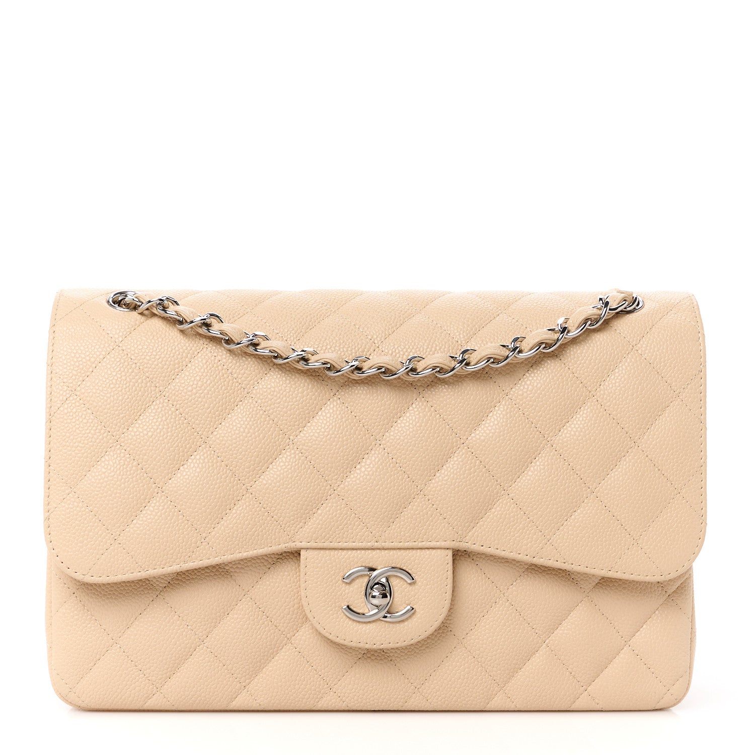 Chanel Caviar Quilted Jumbo Double Flap Beige Clair 1 of 12
