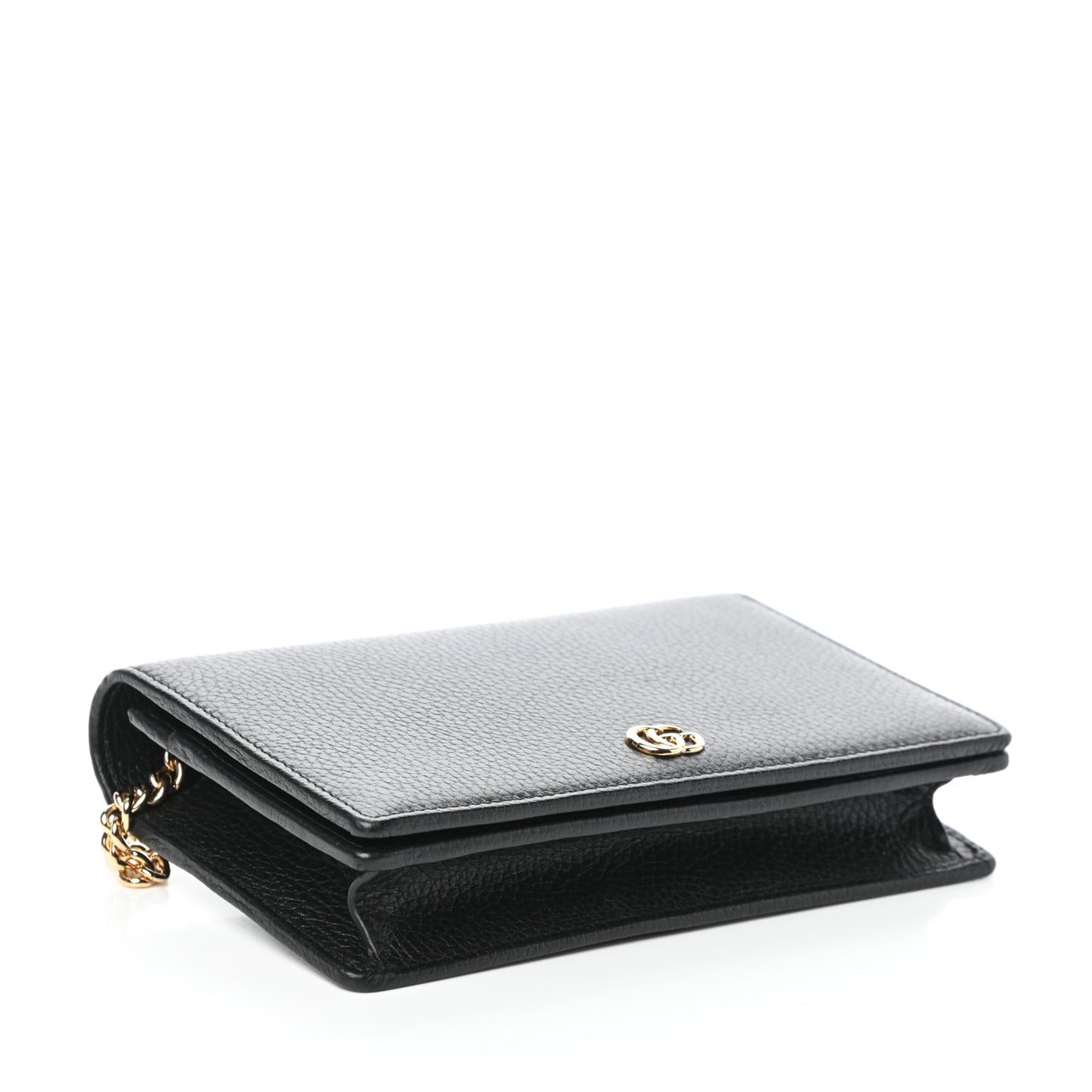 Calfskin Mini GG Marmont Chain Wallet Black