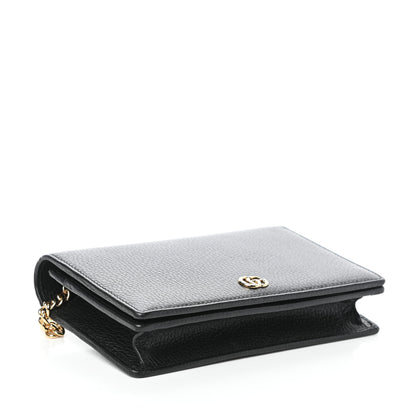 Gucci Calfskin Mini GG Marmont Chain Wallet Black 4 of 8