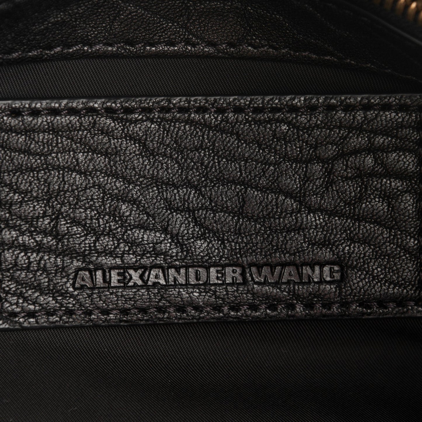 Pebbled Lambskin Rocco Black Antique Brass Hardware