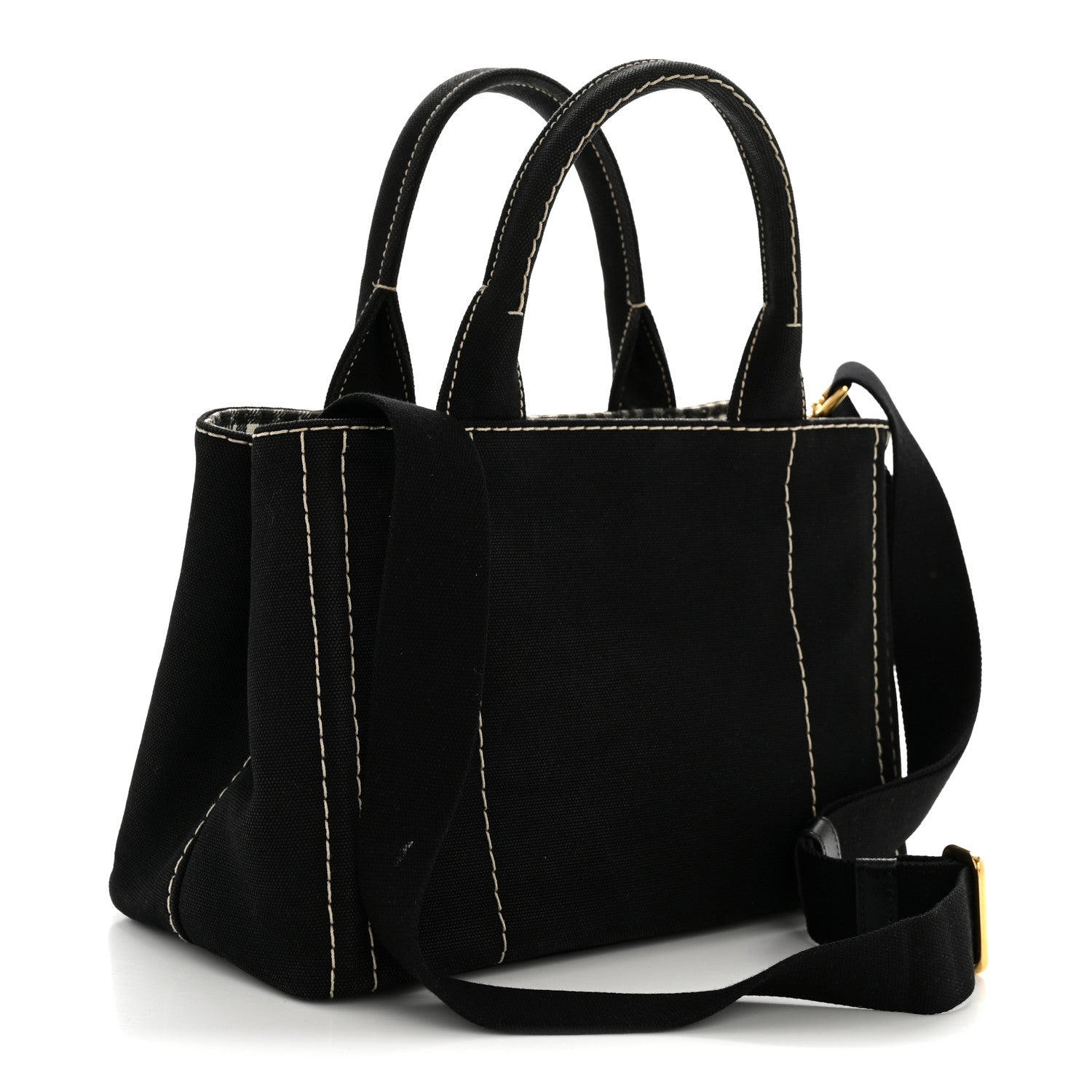 Prada Canapa Small Logo Tote Black Talco 3 of 17
