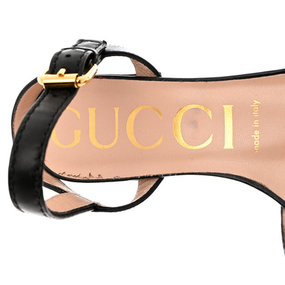 Gucci Nappa Charlotte Horsebit Block Heel 45mm Sandals 37 Black 7 of 14