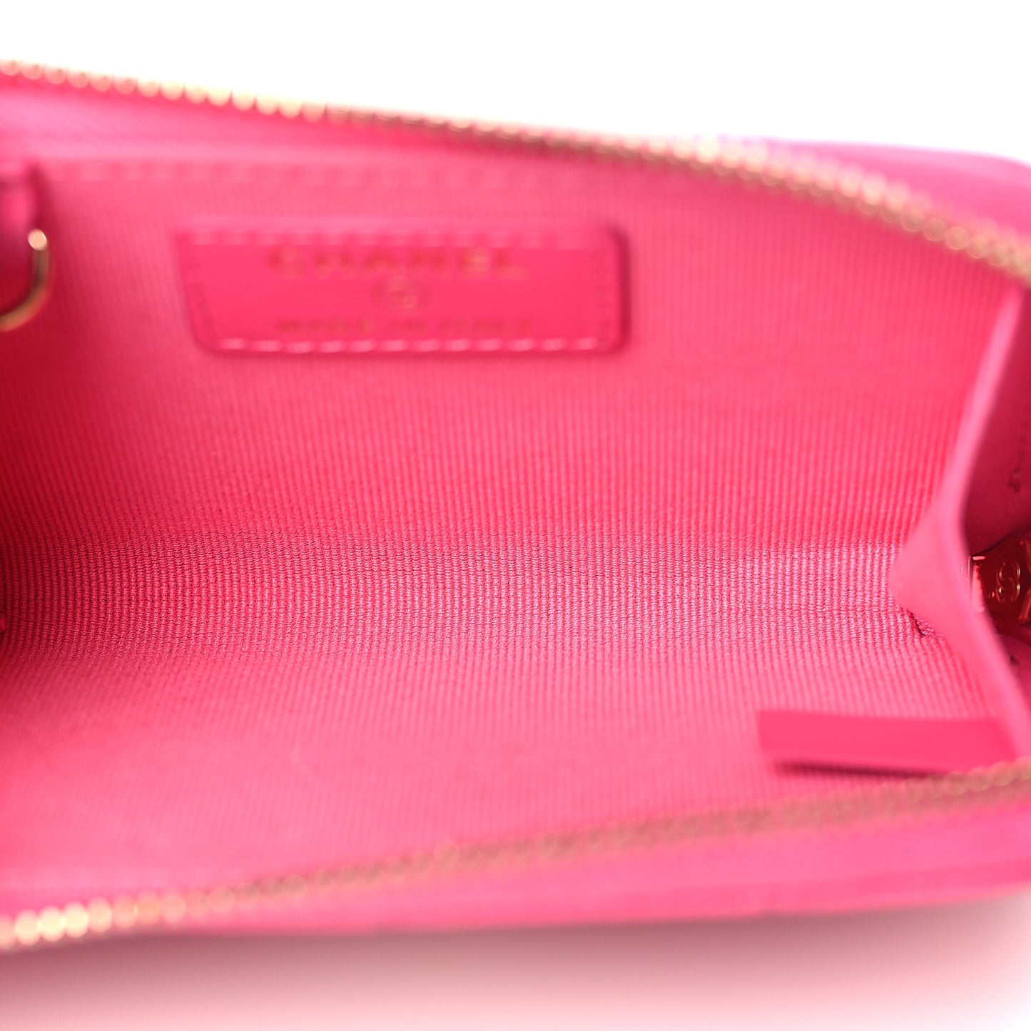 Caviar Quilted Zipped Key Holder Case Pink