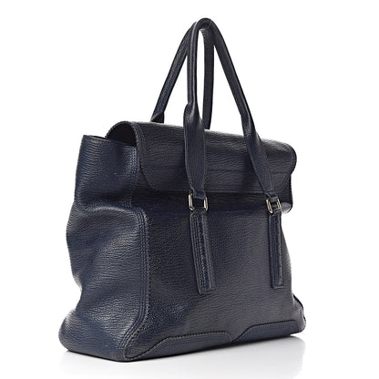 3.1 Phillip Lim 3.1 Textured Calfskin Large Pashli Satchel Ink 3 of 17