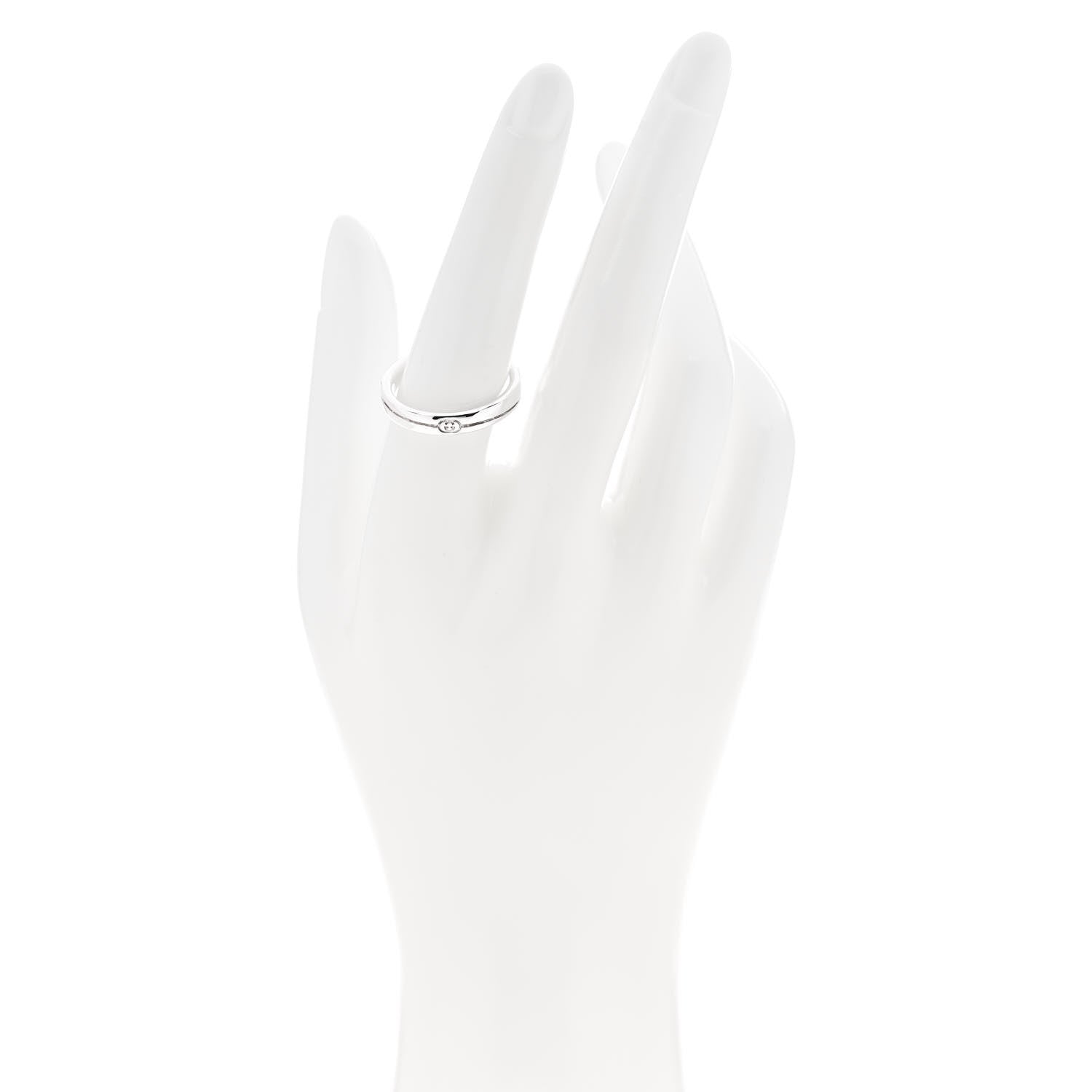 Gucci Sterling Silver Interlocking G Narrow Band Ring 56 7.75 2 of 5