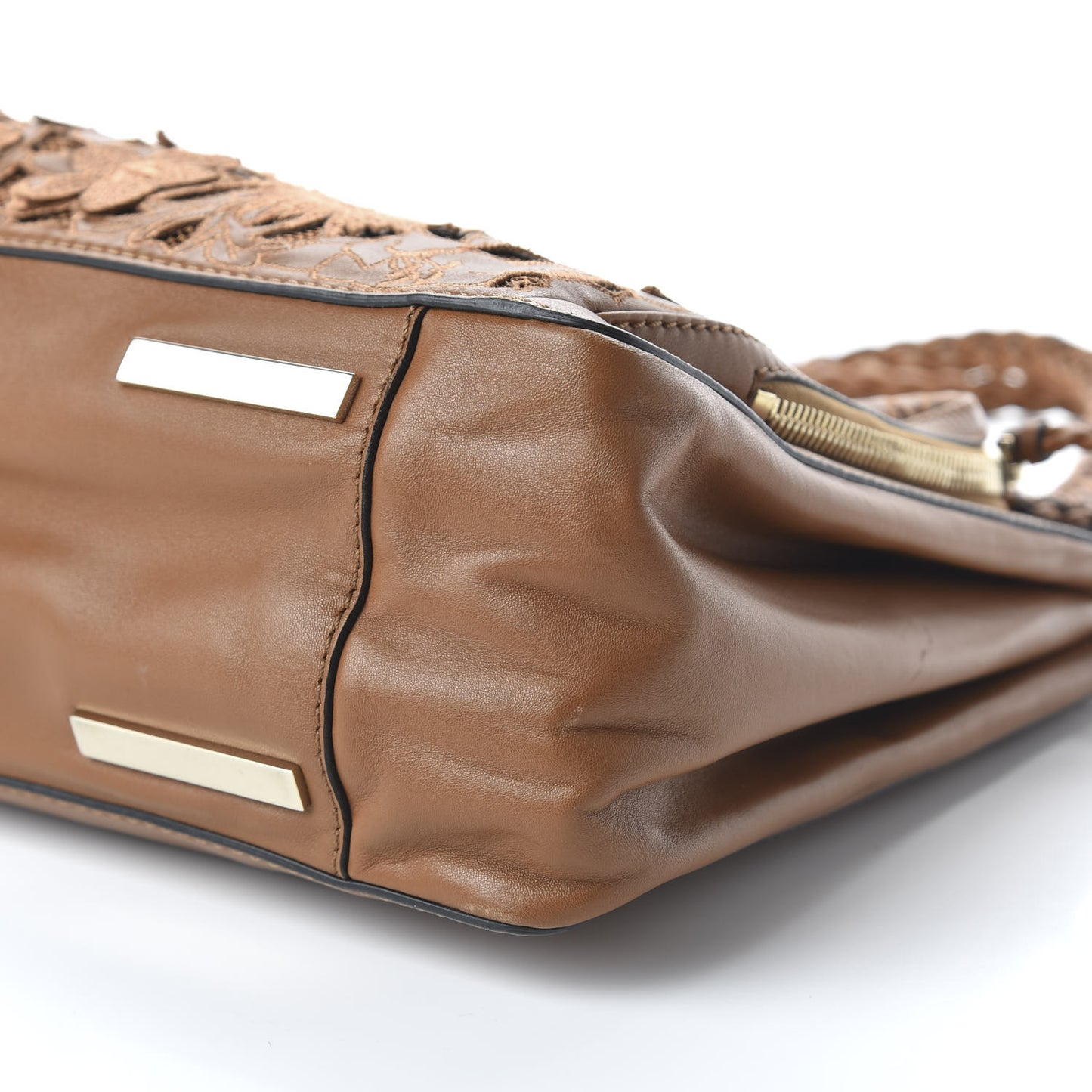 Vitello Lace Demetra Satchel Cognac