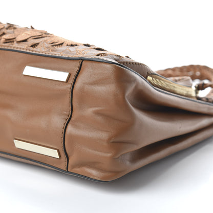 Valentino Garavani Vitello Lace Demetra Satchel Cognac 7 of 9
