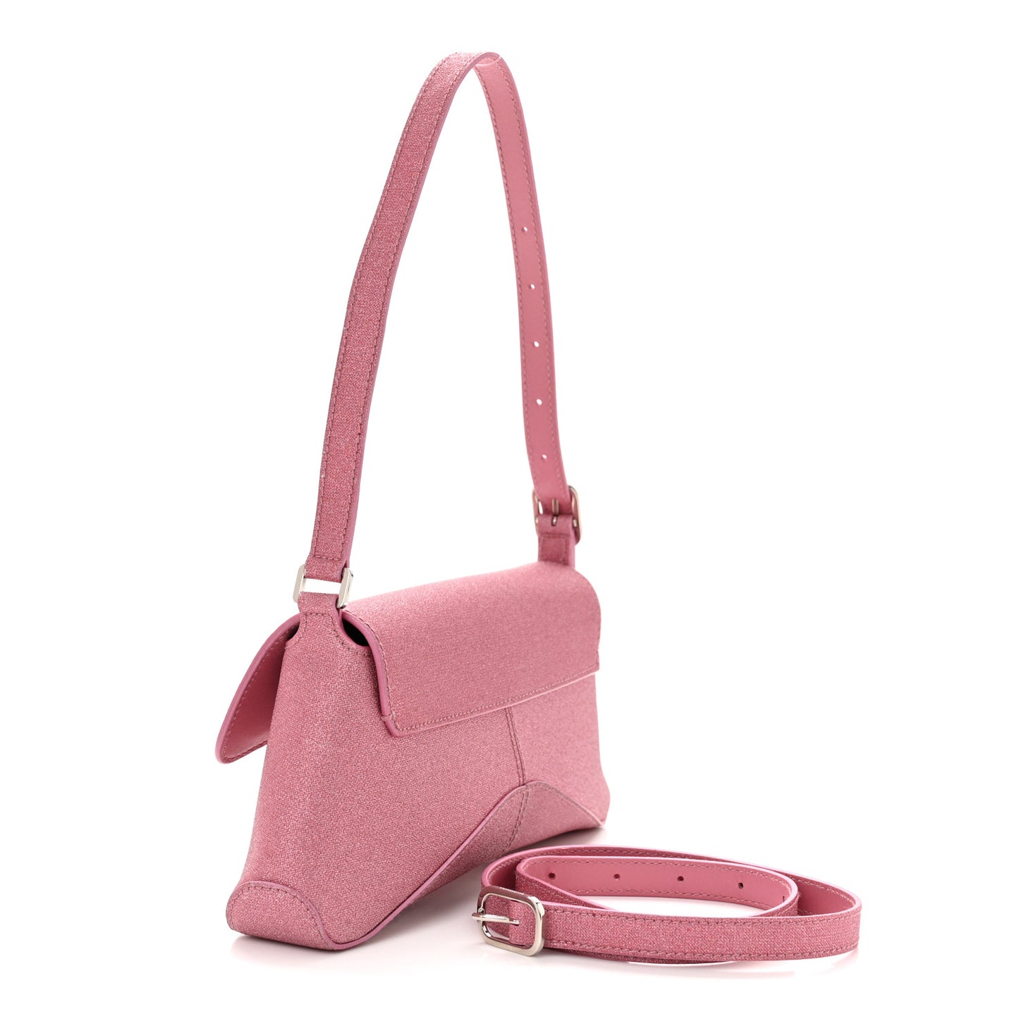 Sparkling Fabric Small XX Flap Stretch Bag Sweet Pink