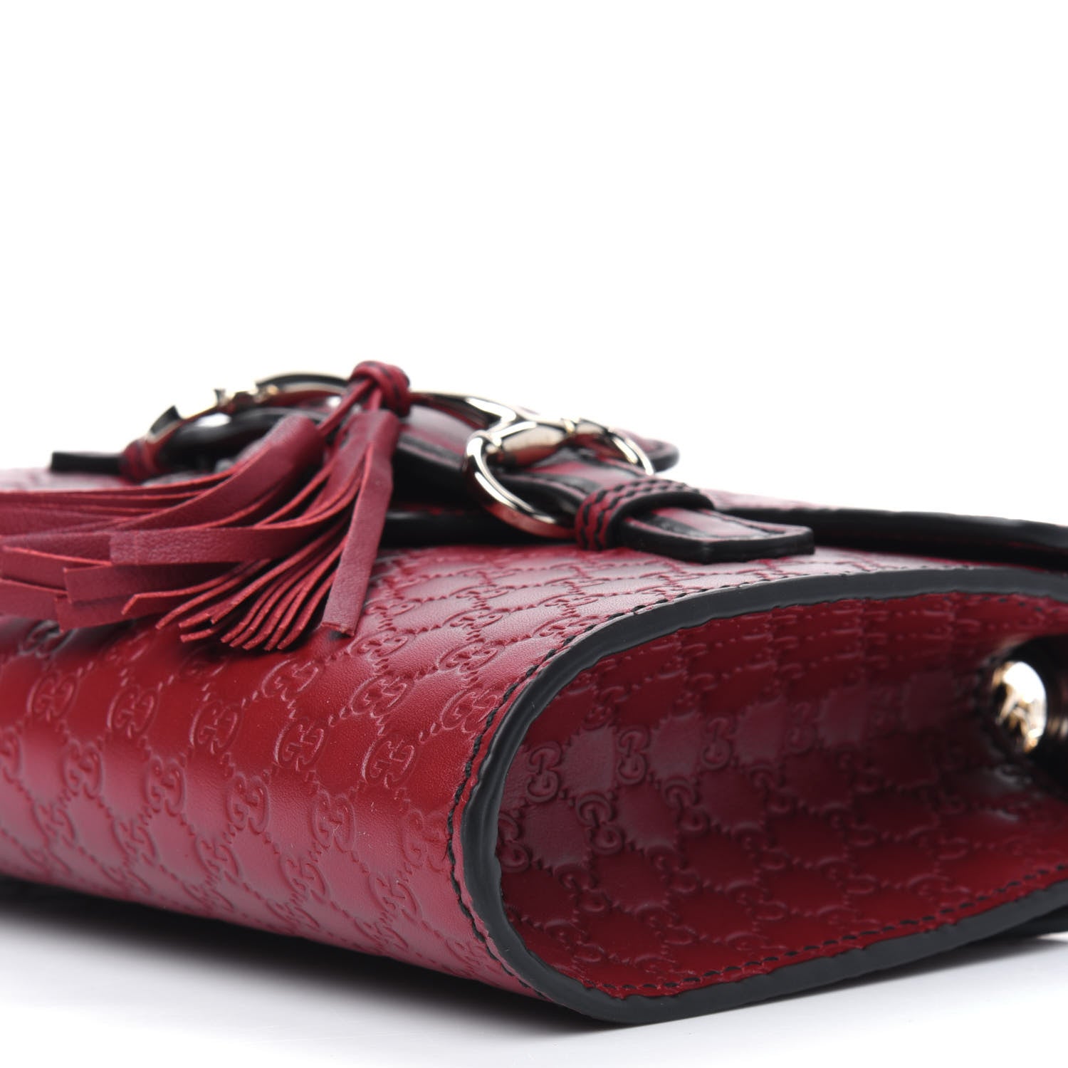 Gucci Soft Microguccissima Mini Emily Chain Shoulder Bag Rosso 9 of 11