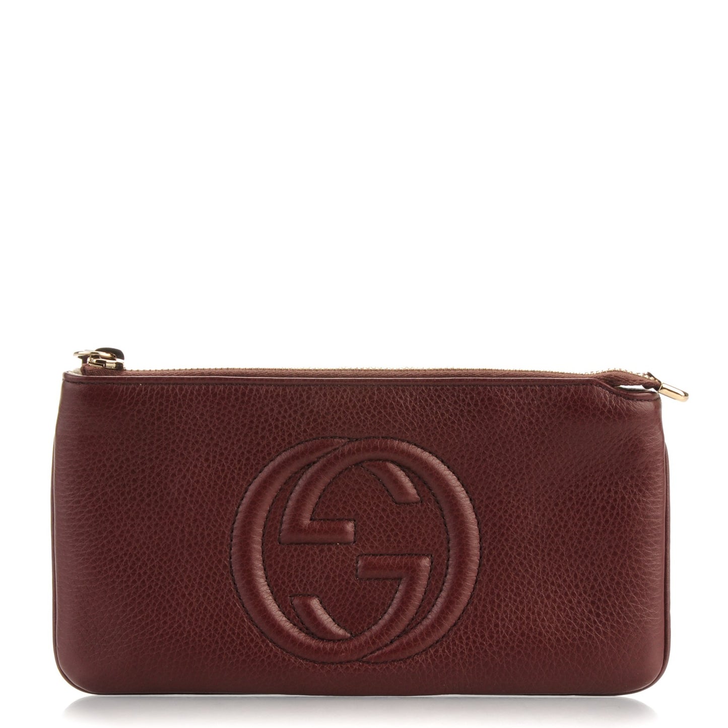 Pebbled Calfskin Soho Wristlet Scarlatto