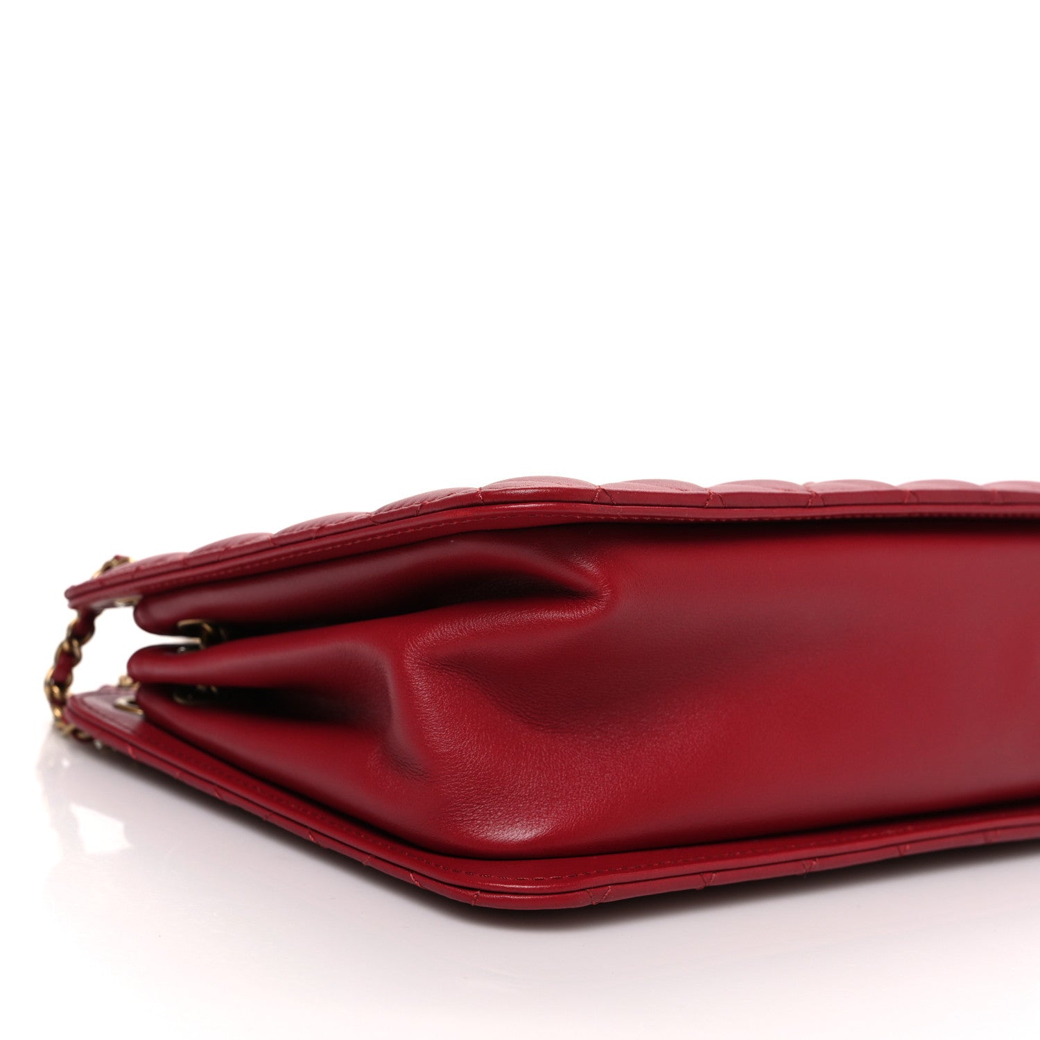 Chanel Calfskin Quilted CC Chain Accordion Tote Red 9 of 10