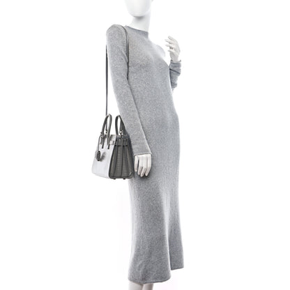 Saint Laurent Calfskin Crocodile Embossed Baby Sac De Jour New Stone Grey 2 of 9