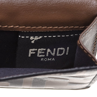 Fendi Vitello Soft F is Fendi Bi-Color FF 1974 Embossed Micro Tri-Fold Envelope Wallet Maya Black 7 of 11