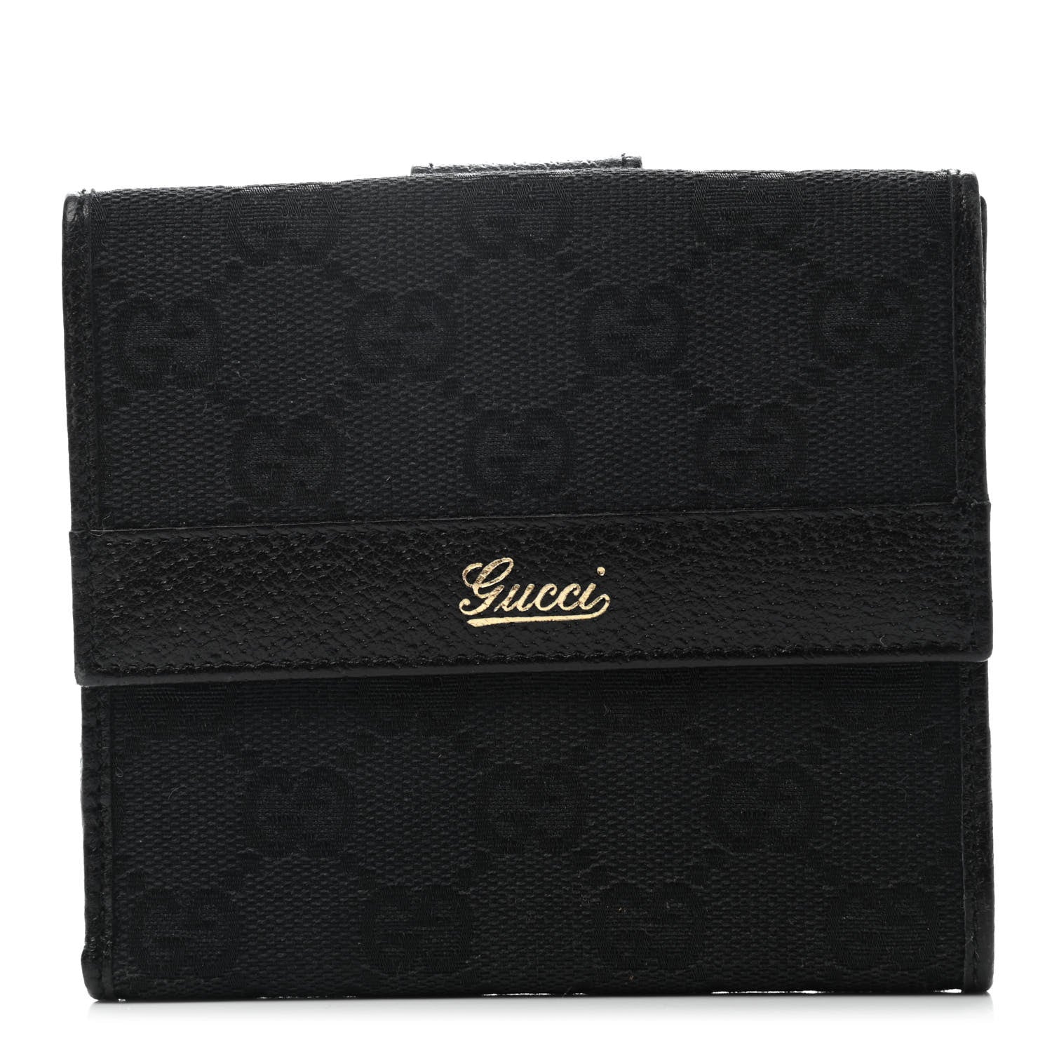 Gucci Monogram French Flap Wallet Black 1 of 5