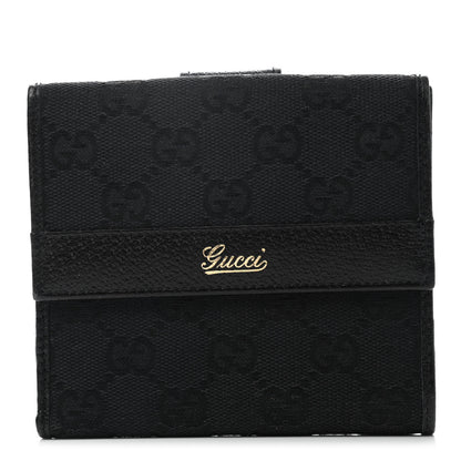 Gucci Monogram French Flap Wallet Black 1 of 5