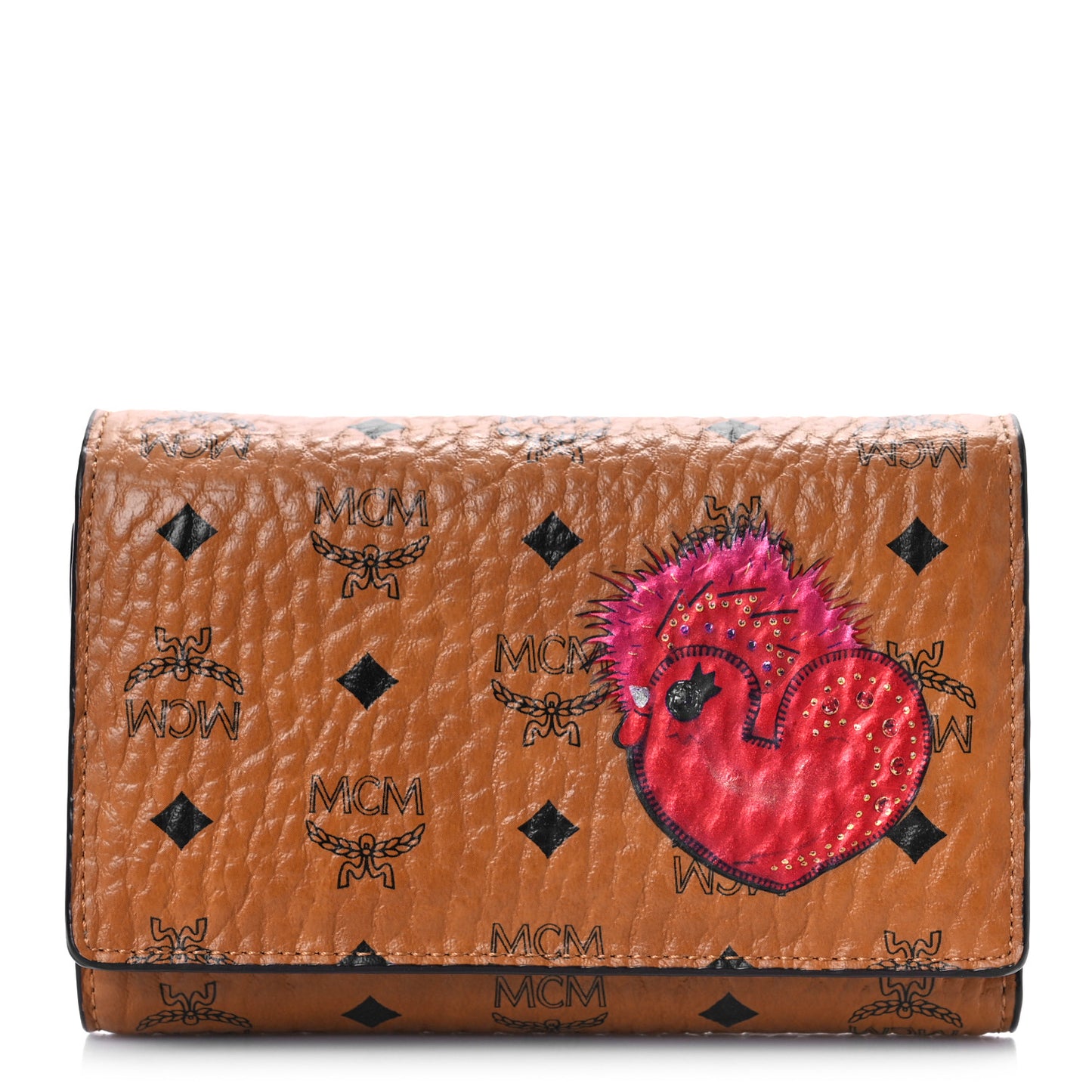 Visetos New Year Series Rooster Three-Fold Flap Wallet Cognac