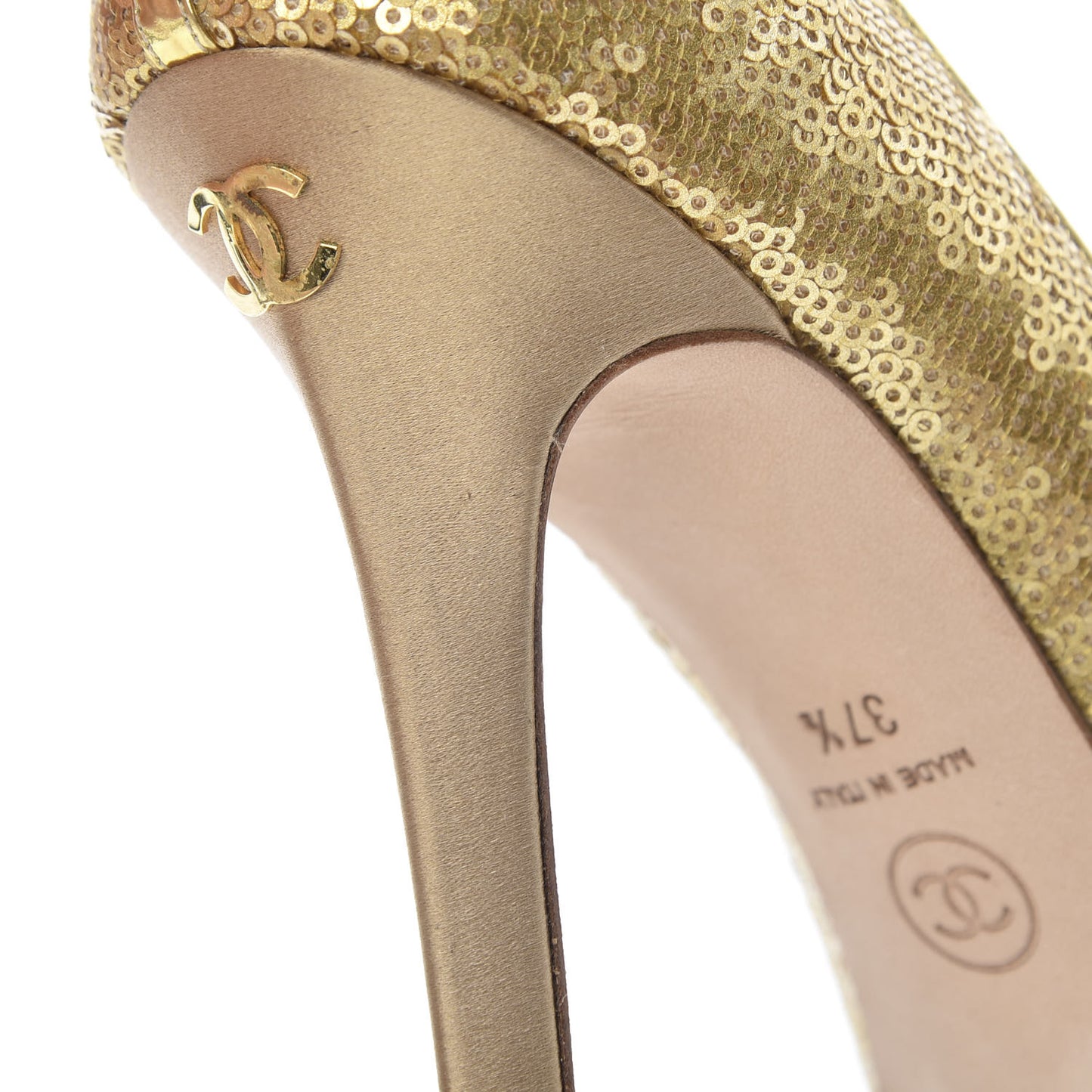 Sequin Pumps 37.5 Gold