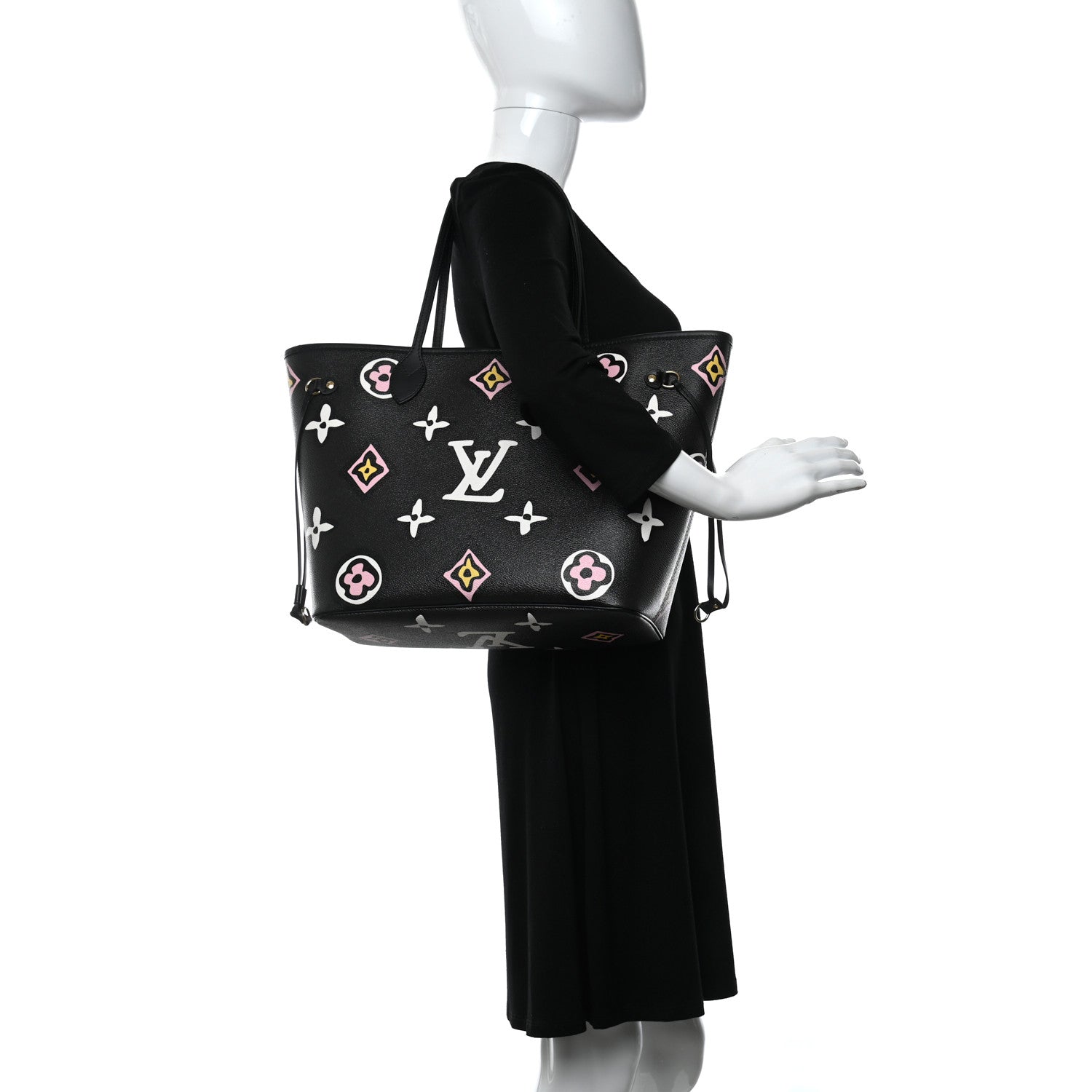 Louis Vuitton Monogram Giant Wild At Heart Neverfull MM Black 3 of 8