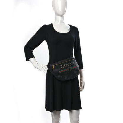 Gucci Grained Calfskin Logo Belt Bag Black 2 of 9