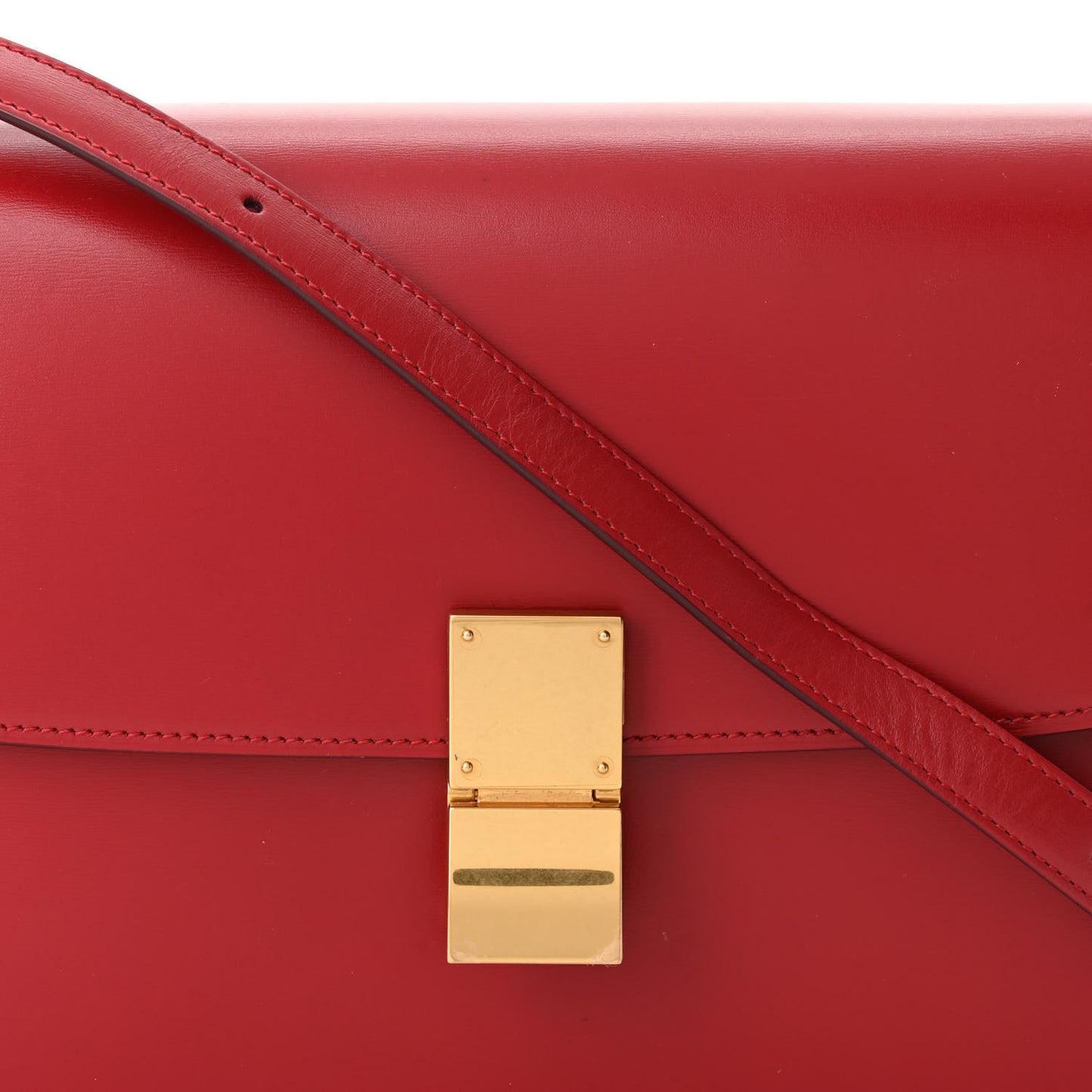 Box Calfskin Medium Classic Box Flap Bag Red