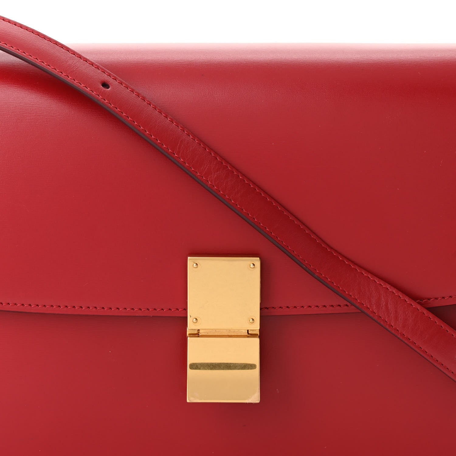 Celine Box Calfskin Medium Classic Box Flap Bag Red 8 of 10