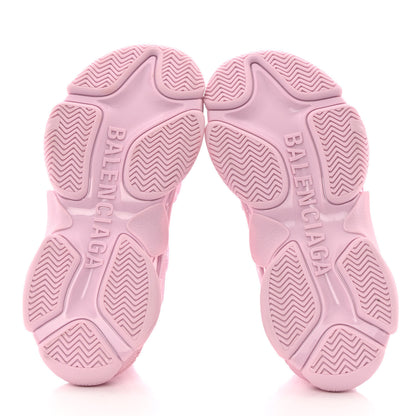 Balenciaga Technical Fabric Mesh Allover Logo Womens Triple S Sneakers 37 Pink White 5 of 9