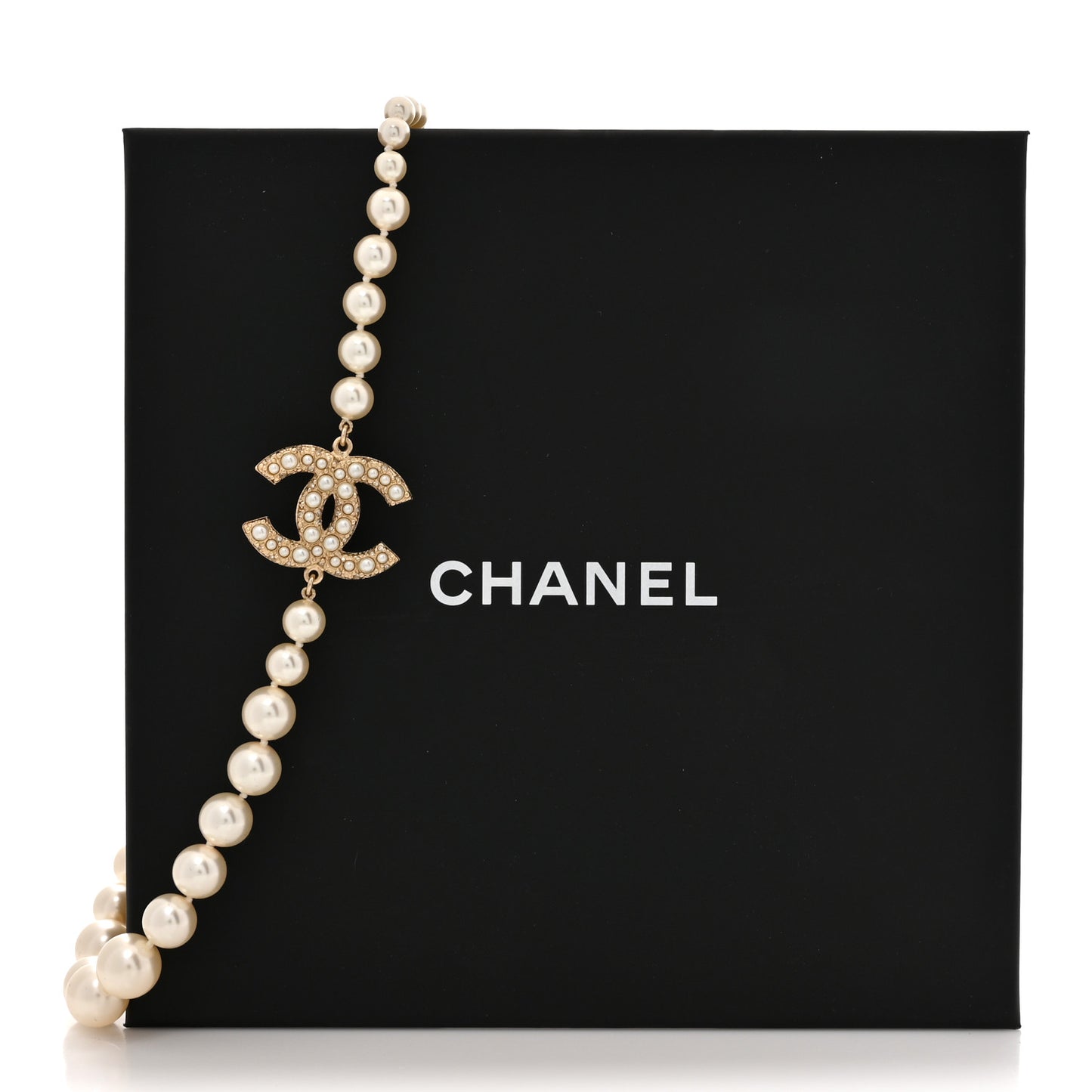 Pearl CC 100th Anniversary Necklace Light Gold