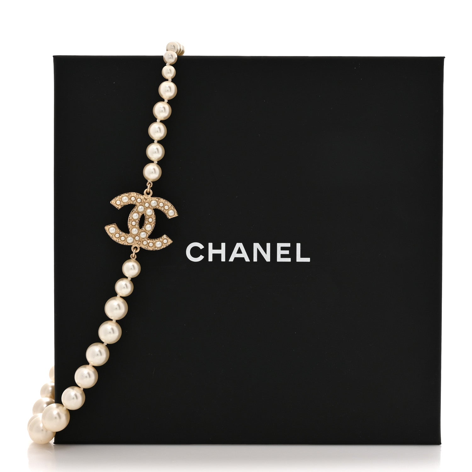 Chanel Pearl CC 100th Anniversary Necklace Light Gold 5 of 5