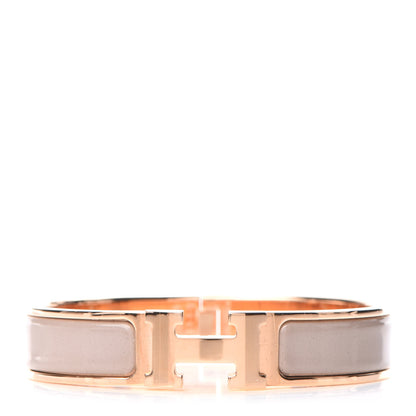 Hermes Enamel Narrow Clic Clac H Bracelet PM Marron Glace 1 of 4
