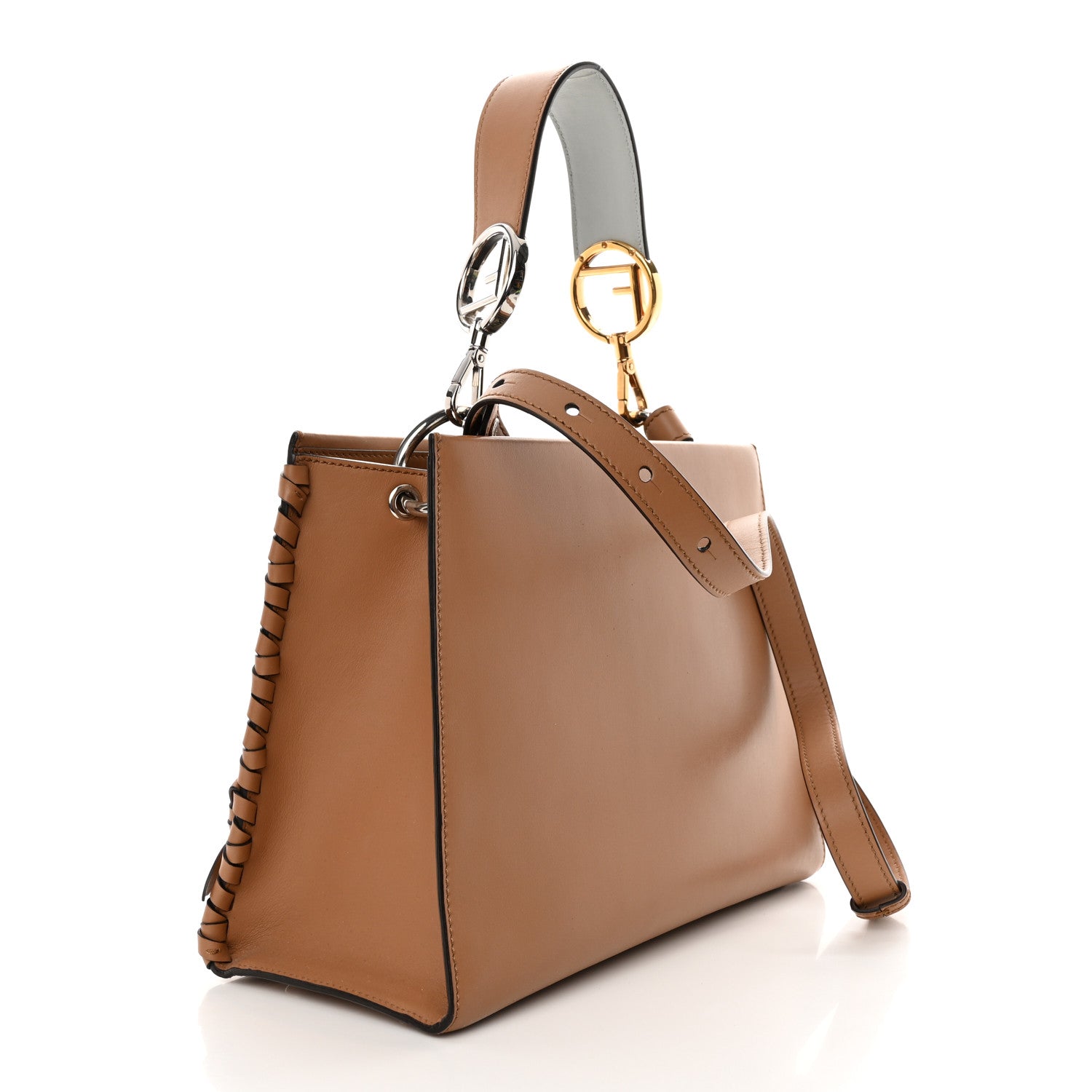 Fendi Vitello Century F is Fendi Whipstitch Bi-Color Small Runaway Satchel Orzo Multicolor 3 of 13