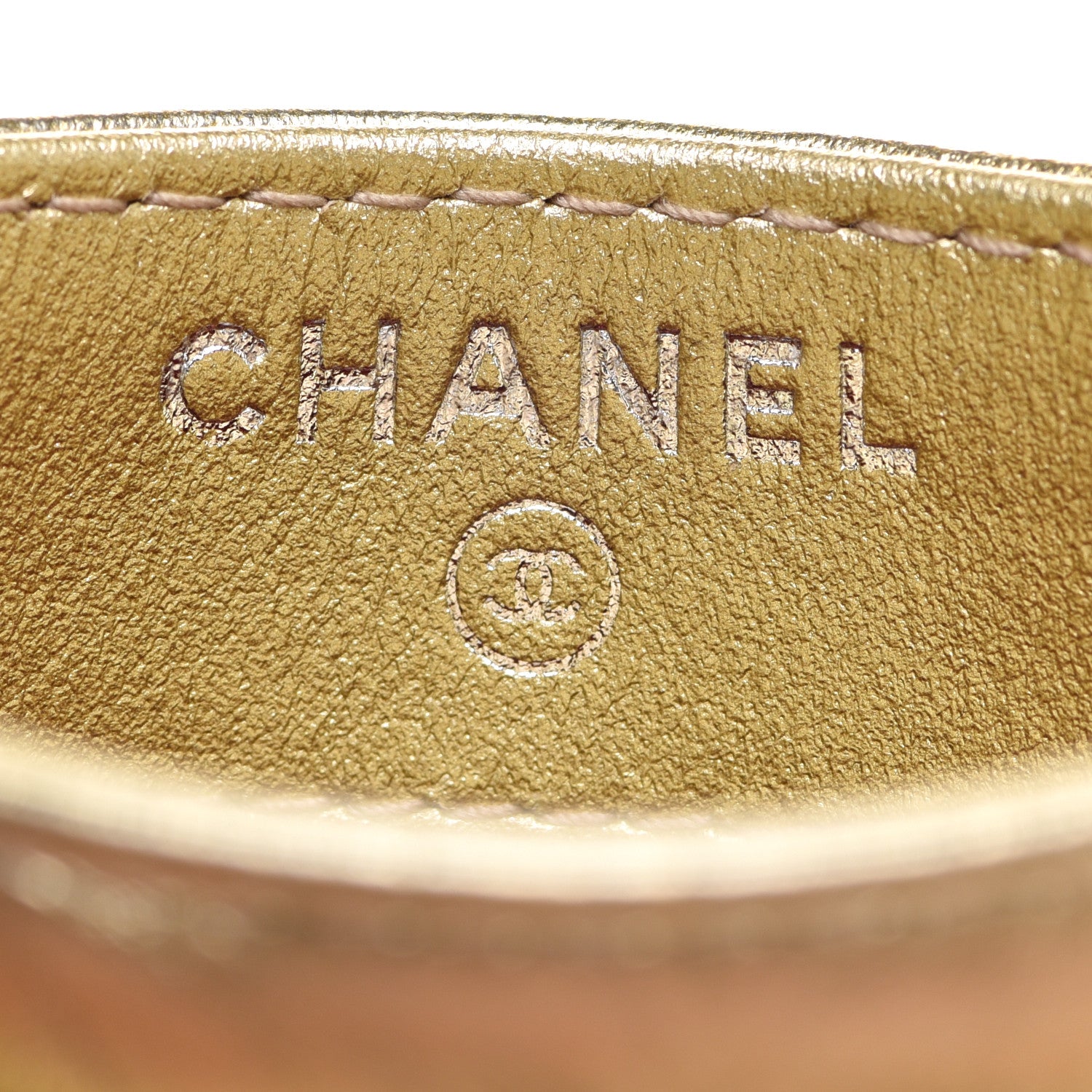 Chanel Metallic Aged Calfskin Quilted Gabrielle Card Holder Wallet Gold 6 of 9