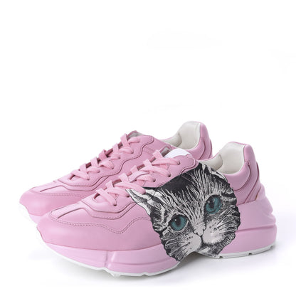 Gucci Calfskin Mystic Cat Rhyton Sneakers 36.5 Sugar Pink 3 of 11