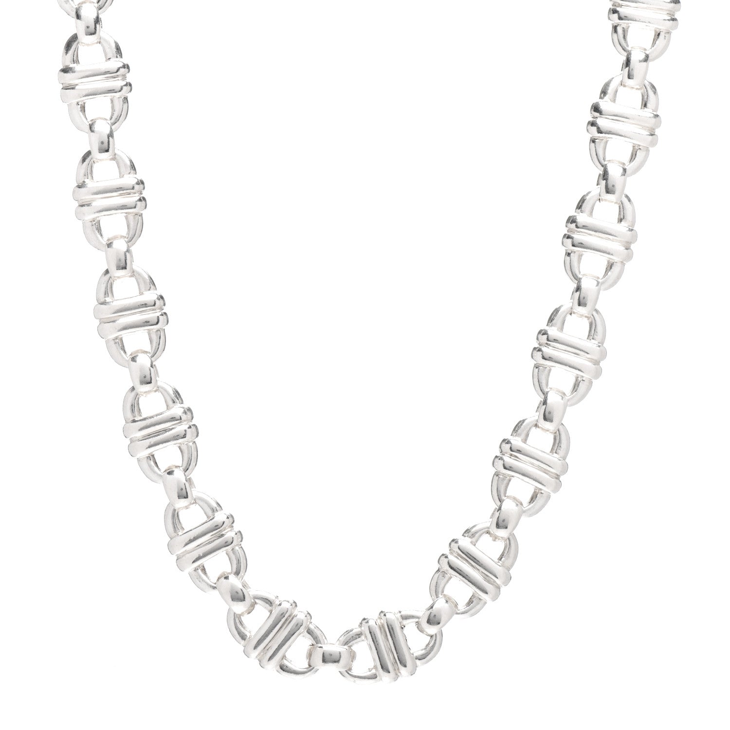 Hermes Sterling Silver Double Chaine D'Ancre Necklace 1 of 4
