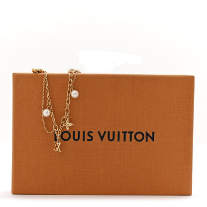 Louis Vuitton Metal Blooming Pearls Necklace Gold 7 of 7