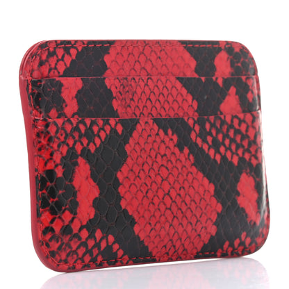 Balenciaga Calfskin Logo Python Printed Cash Rounded Card Holder Bright Red Black 3 of 7