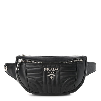 Prada Soft Calfskin Impunture Diagramme Belt Bag Black 1 of 9