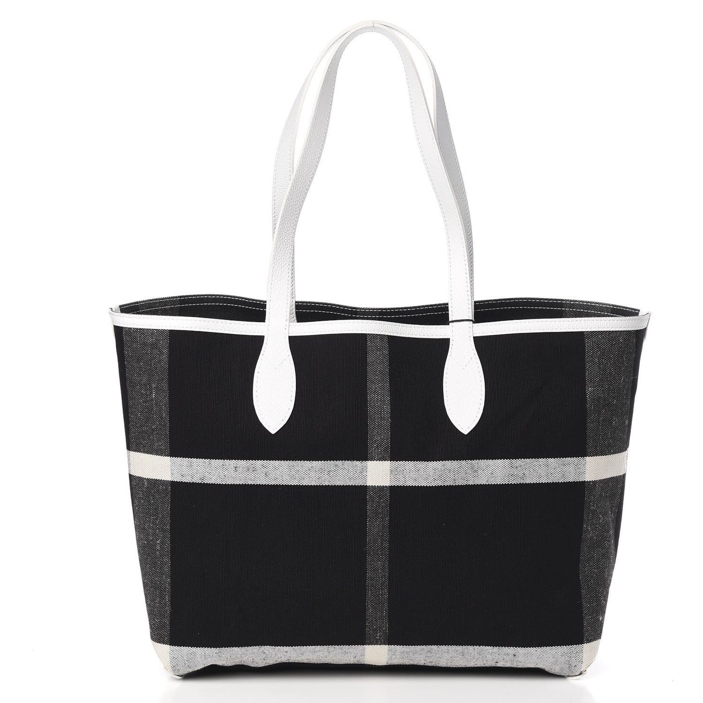 Coated Canvas Mega Check Medium Doodle Tote Black White