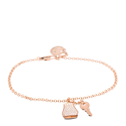 Hermes 18K Rose Gold Diamond PM Kelly Clochette Bracelet ST 1 of 5
