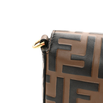 Fendi Vitello Soft F is Fendi Bi-Color FF 1974 Embossed Envelope Wallet On Chain with Pouches Maya Black 12 of 12