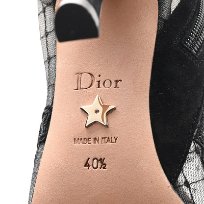 Christian Dior Suede Mesh Lace Embroidered Roses Dior Capture Ankle Boots 40.5 Black 7 of 9