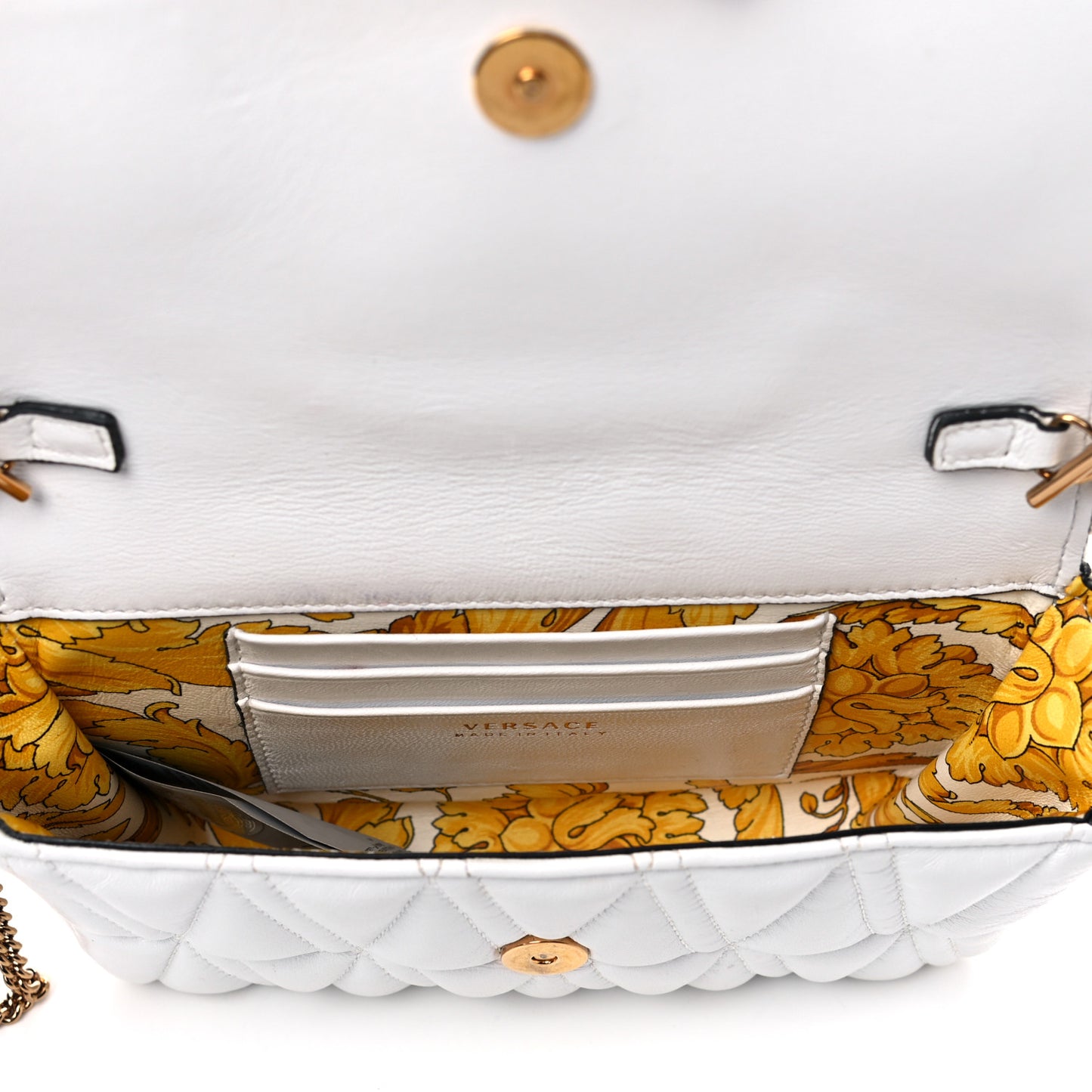 Nappa Quilted Virtus Evening Bag White